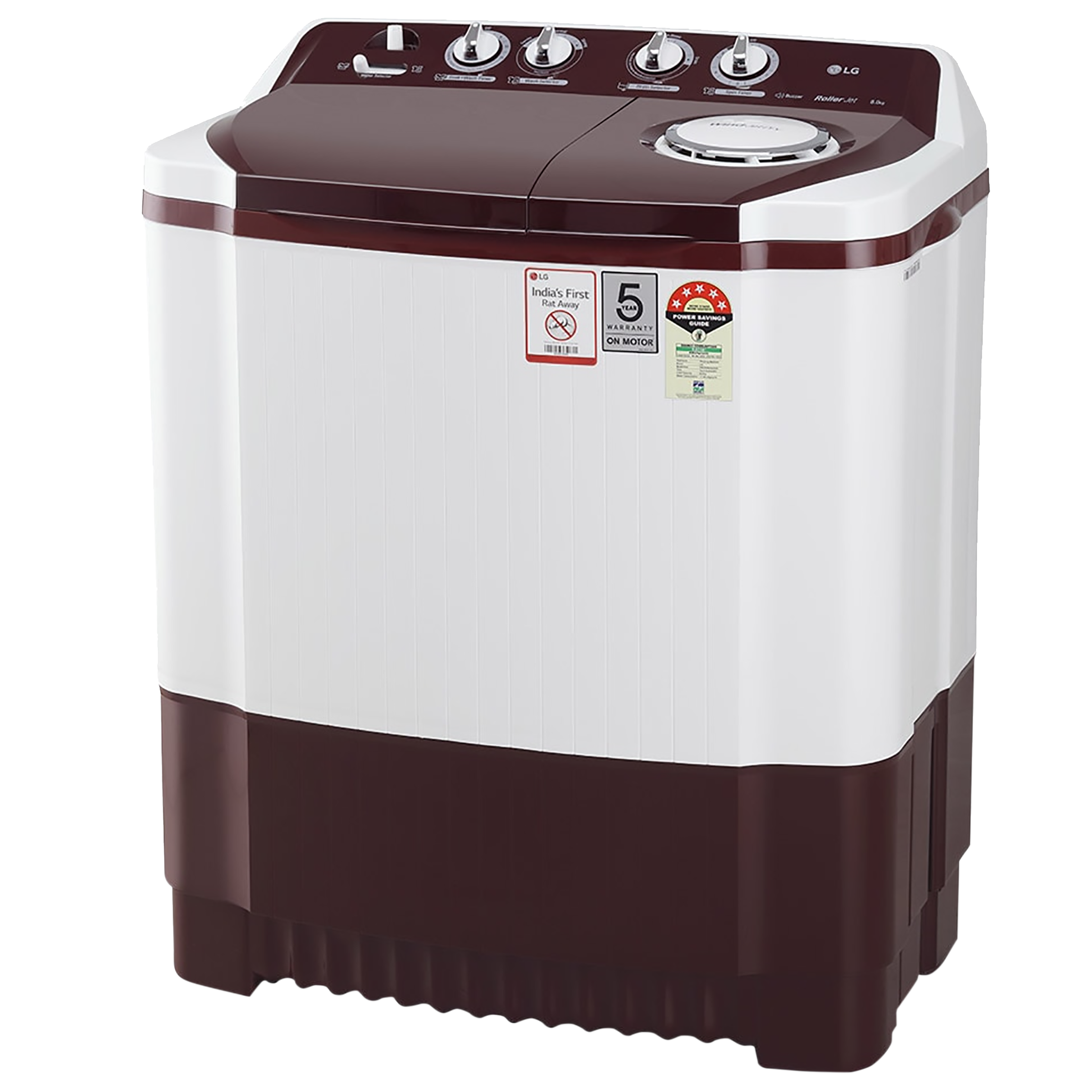 Buy Lg 8 Kg 5 Star Semi Automatic Washing Machine With Lint Filter P8030srazabgqeil Burgundy 0775